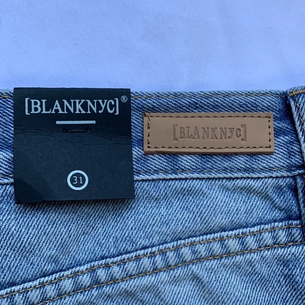 Blank‎ NYC High-Rise Distressed Button Fly Denim Shorts